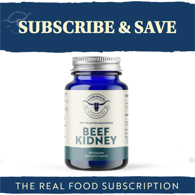 Higher Healths, Beef Kidney  Subscription, 180 capsules, delivered monthly