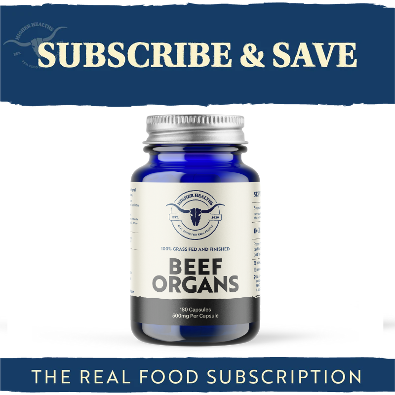 Higher Healths, Beef Organs Subscription, 180 capsules, delivered monthly